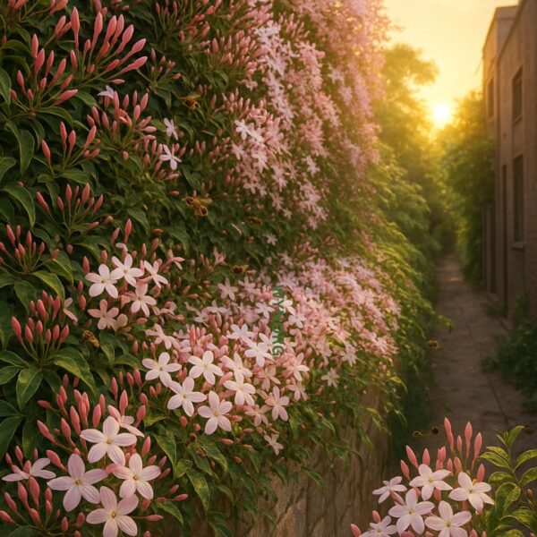 pink jasmine plant – fragrant flowering creeper for home & garden