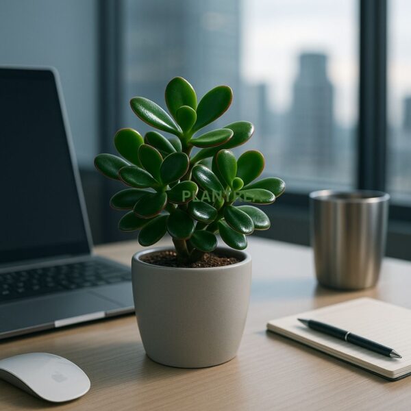 jade plant in 4 inch black pot – lucky indoor succulent for home & office decor