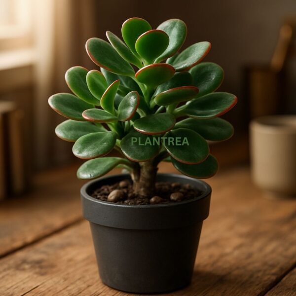 jade plant in 4 inch black pot – lucky indoor succulent for home & office decor