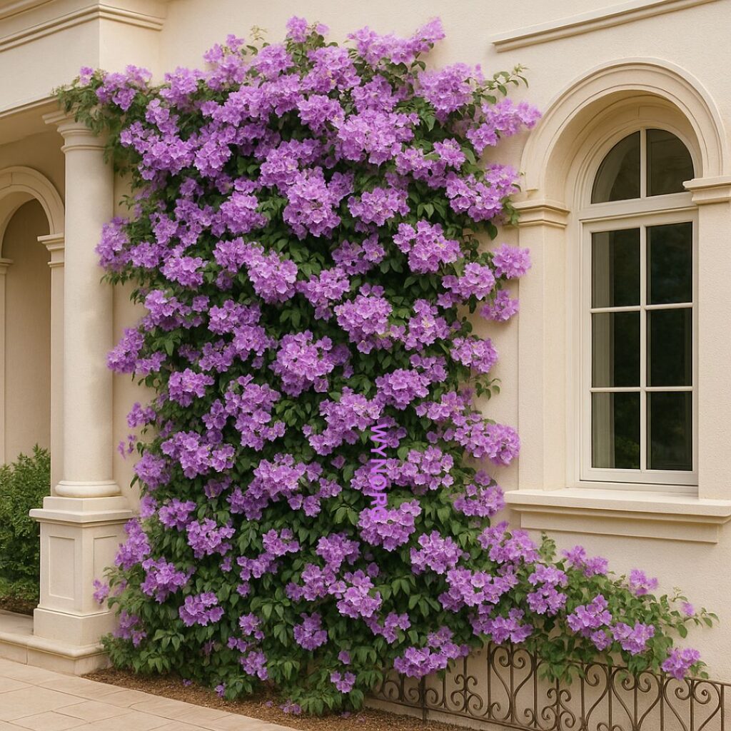 garlic vine plant – mansoa alliacea | fragrant purple blooms | ornamental climber