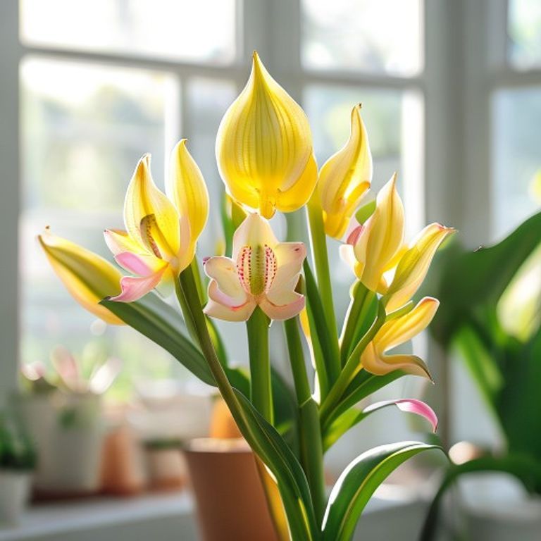 botanical photography of lady shoe plant yellow lady shoe plant yellow visual appearance exotic