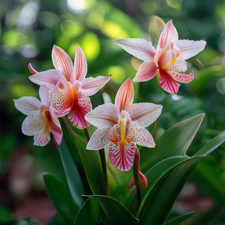 botanical photography of lady shoe red ochna integerrima visual appearance exotic orchid like fl