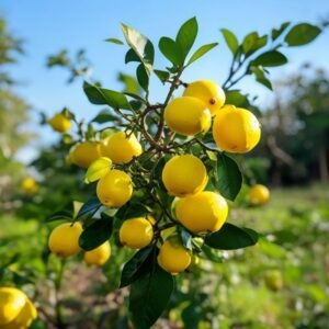 botanical photography of lemon vine pereskia aculeata visual appearance bright yellow oval lemon