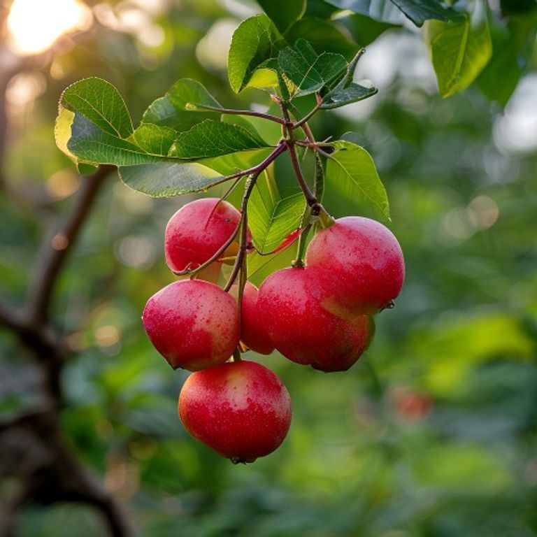 botanical photography of red diamond guava red diamond guava visual appearance round green yello