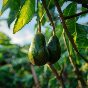 botanical photography of 034 avocado visual appearance dark green pear shaped avocado fruits hangi 1