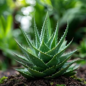 botanical photography of aloe vera aloe barbadensis miller visual appearance thick fleshy spiky