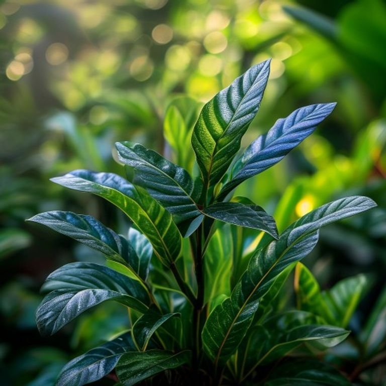 botanical photography of amazon blue visual appearance amazon blue tropical plant with lush green