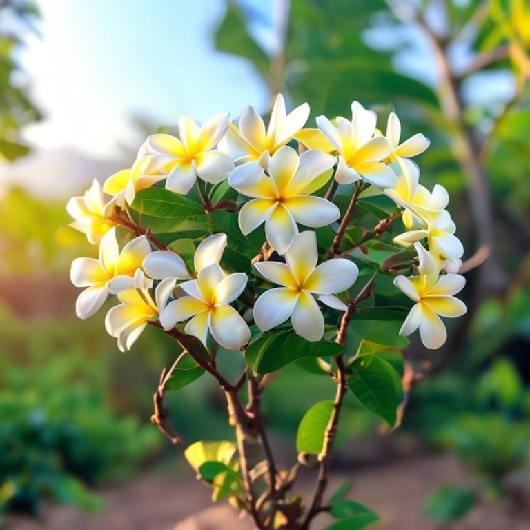 botanical photography of champa plumeria plumeria rubra visual appearance waxy five petaled wh