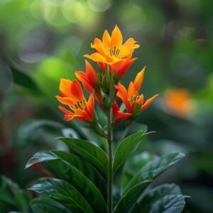 botanical photography of crossandra crossandra infundibuliformis visual appearance crossandra tr