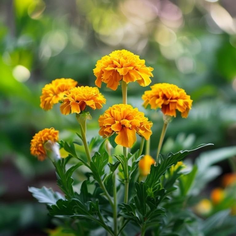 botanical photography of marigold african tagetes erecta visual appearance marigold african