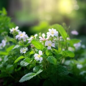 botanical photography of mint mentha spicata visual appearance mint tropical plant with prominen