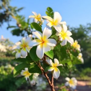 botanical photography of plumeria white plumeria alba visual appearance waxy five petaled whit