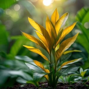 botanical photography of yellow grumi chama visual appearance yellow grumi chama tropical plant wi